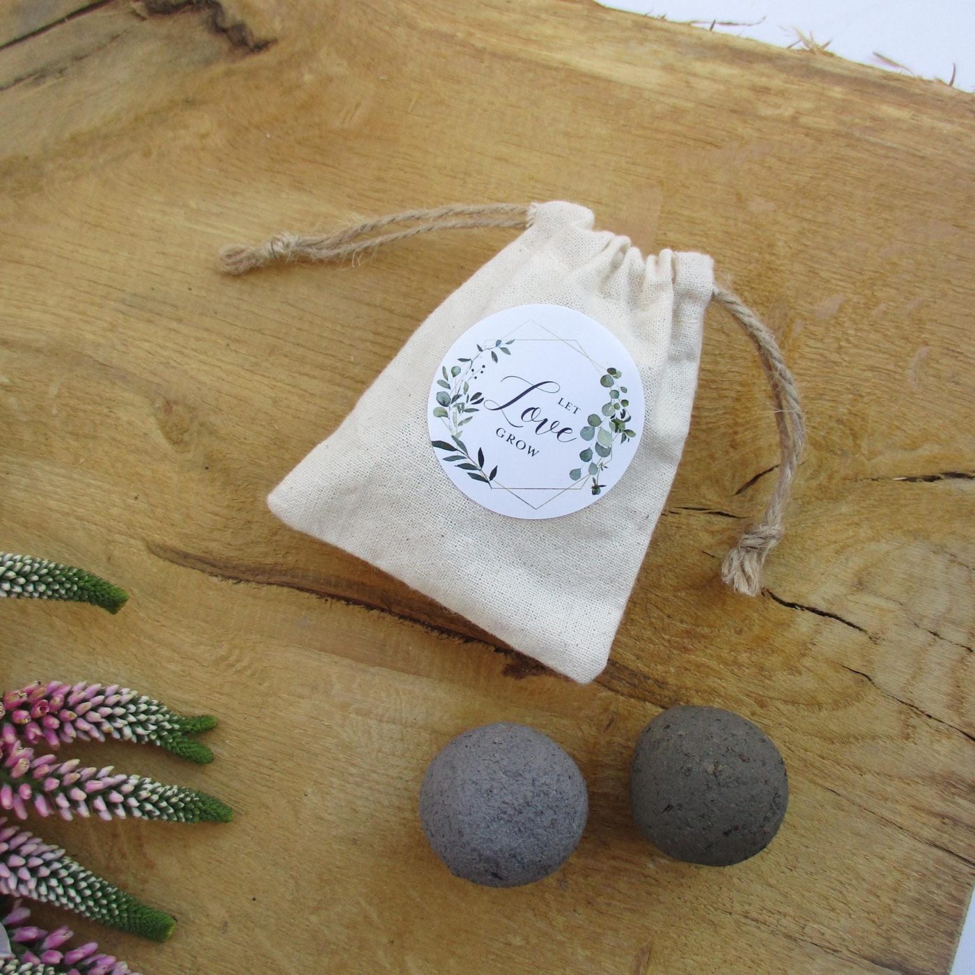 Zwei Seedbombs im Leinenbeutel — Nature Roadshop