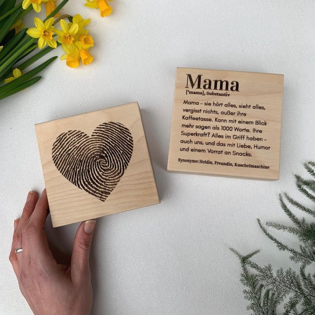Holzblöcke für Mama