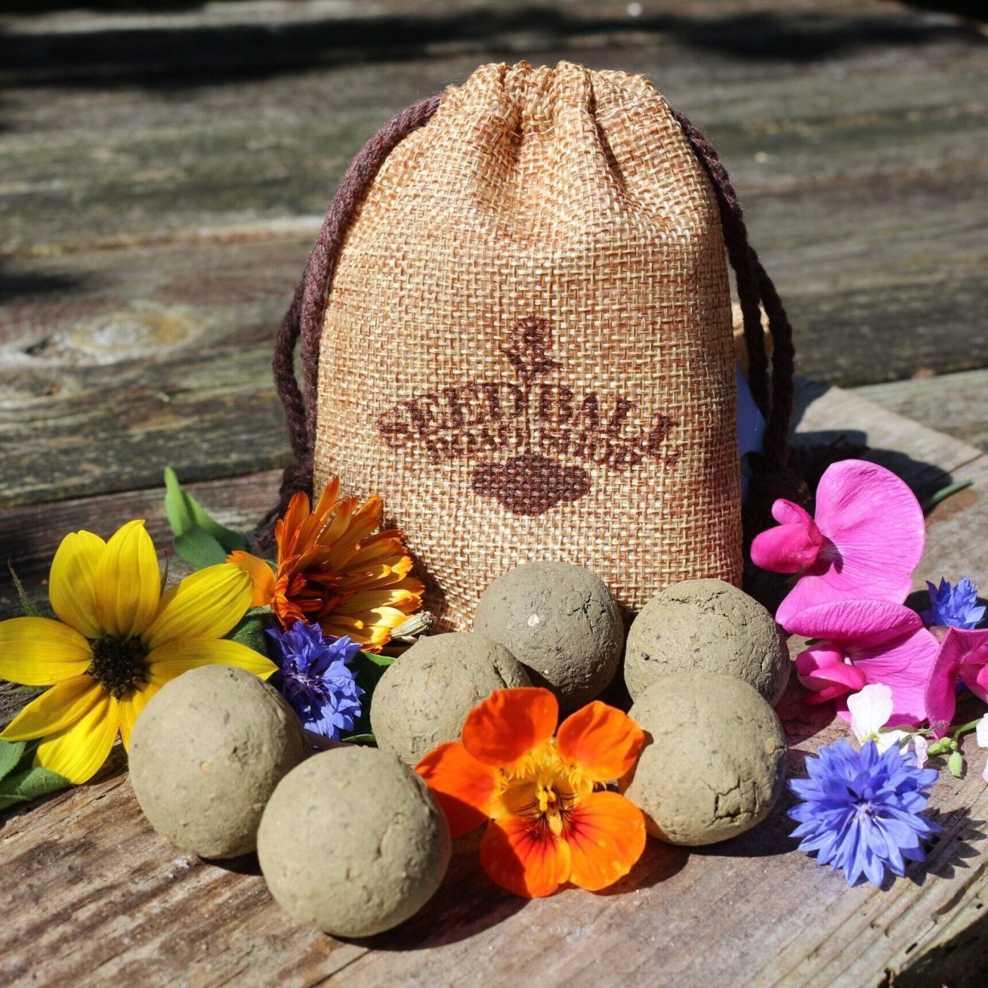 Seedballs, sechs im Jutebeutel — Nature Roadshop