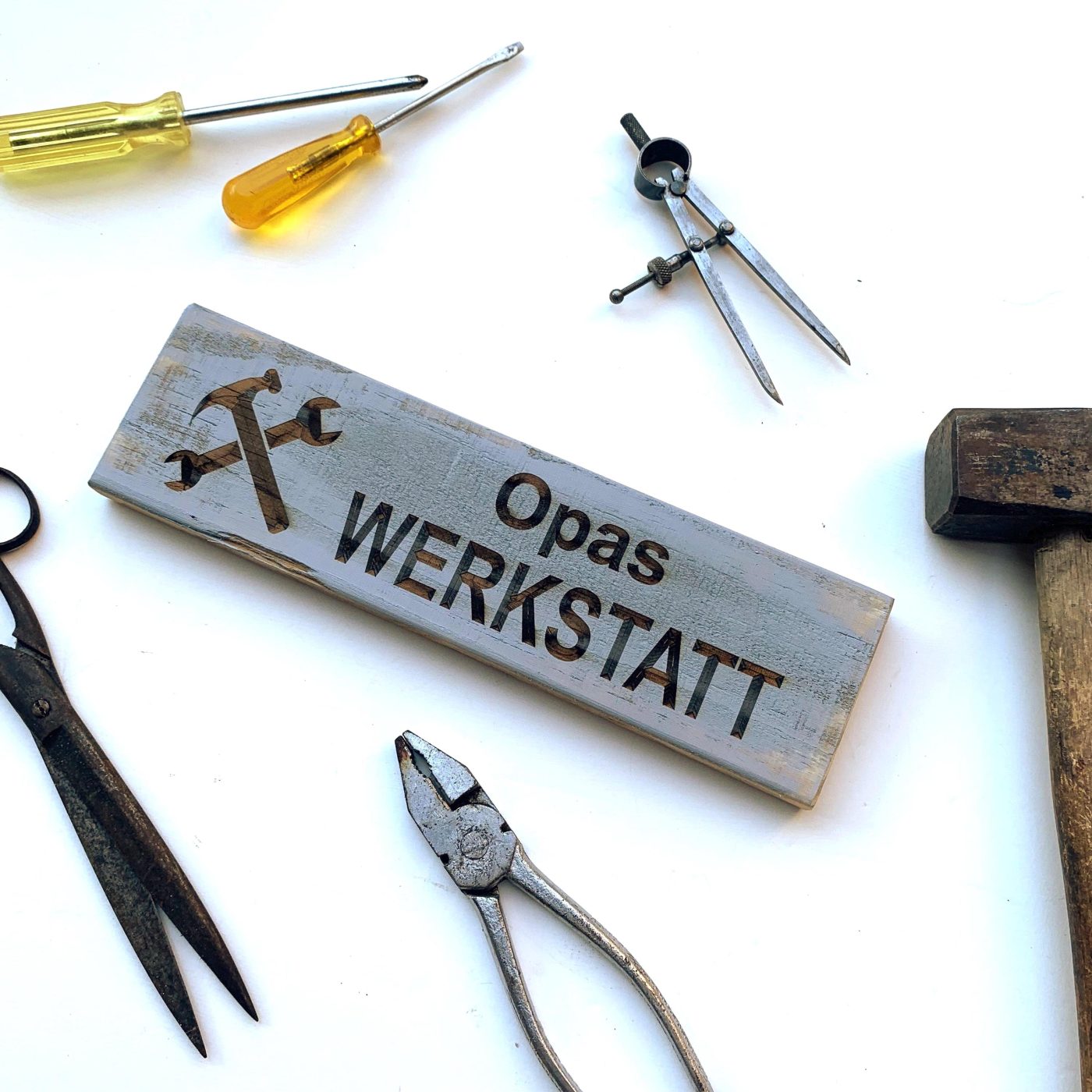 Werkstattschild, hellgrau — Nature Roadshop